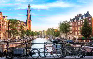 Amsterdam canal and bikes